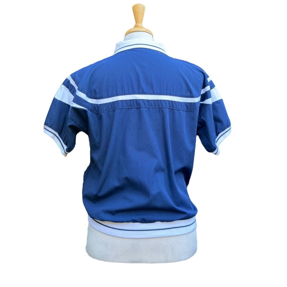Christian Dior Monsieur Vintage Short Sleeve Blue & White Track Shirt Size M - Picture 7 of 13